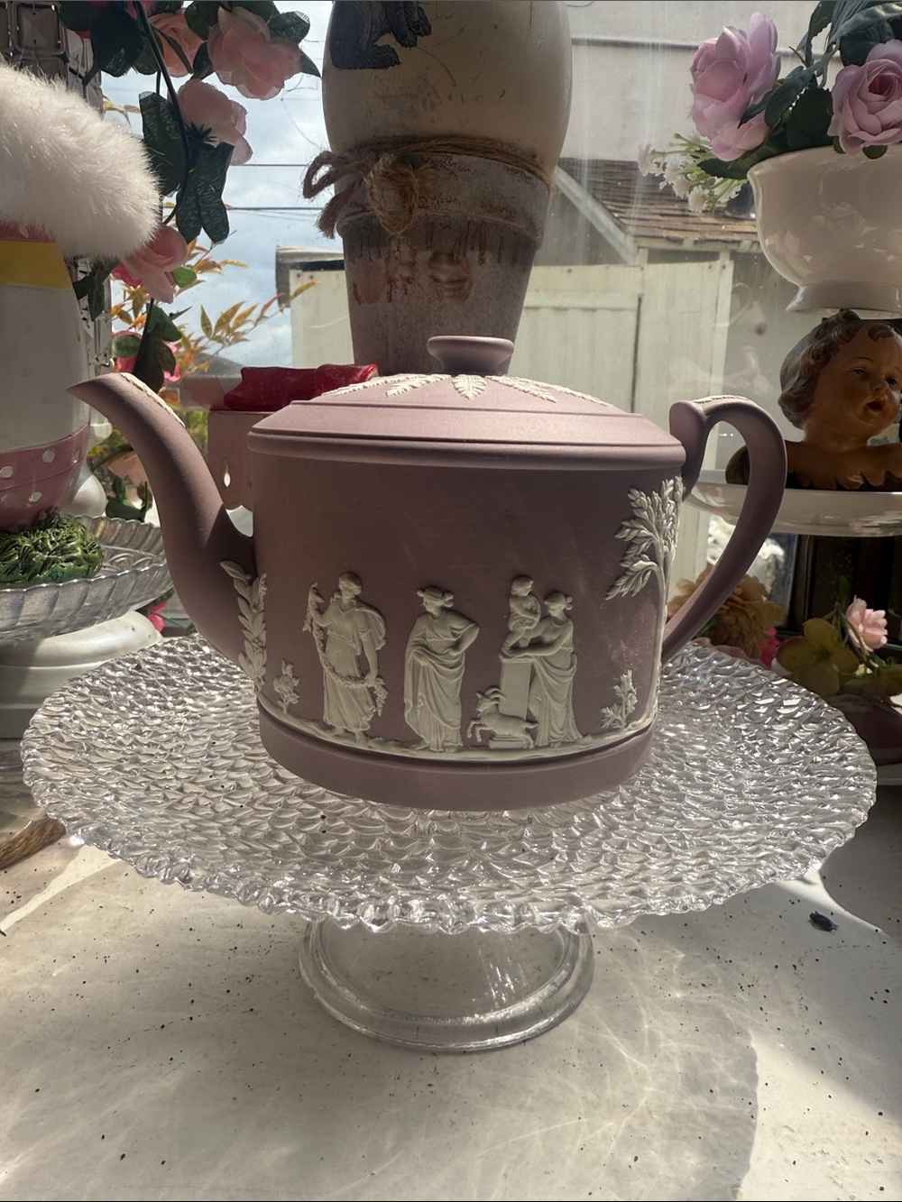Classic Lavender Jasperware-Style Teapot
